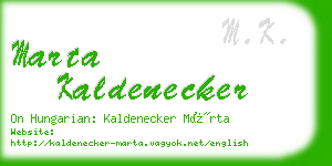 marta kaldenecker business card